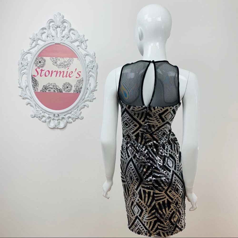 Bisou Bisou ,Michele Bohbot | Black Sequin Dress - Picture 1 of 8